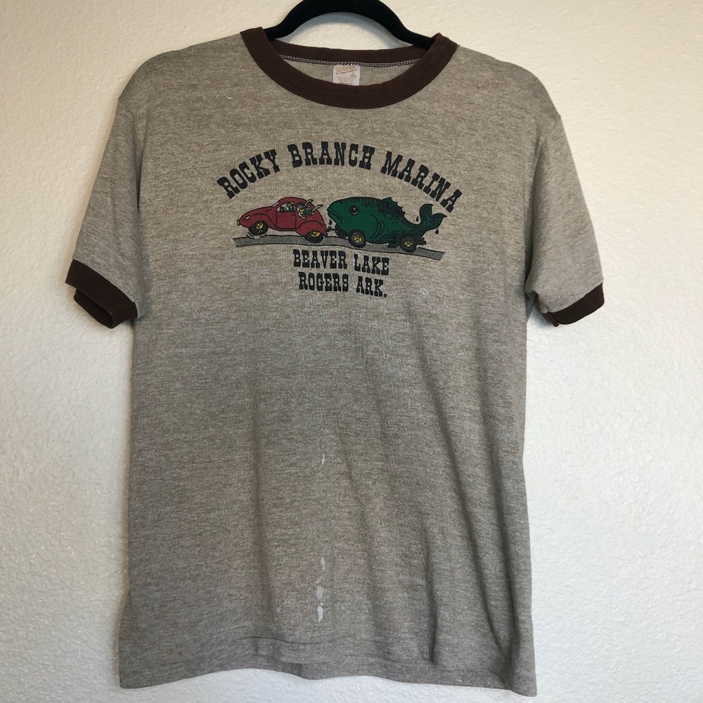 1970's Rocky Branch Marina Arkansas Ringer Tee